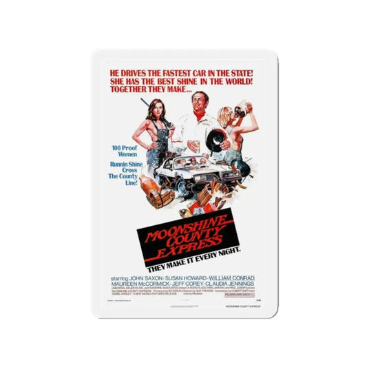 MOONSHINE COUNTY EXPRESS 1977 Movie Poster - Refrigerator Magnet 2 Inch Die-Cut - The Sticker Space
