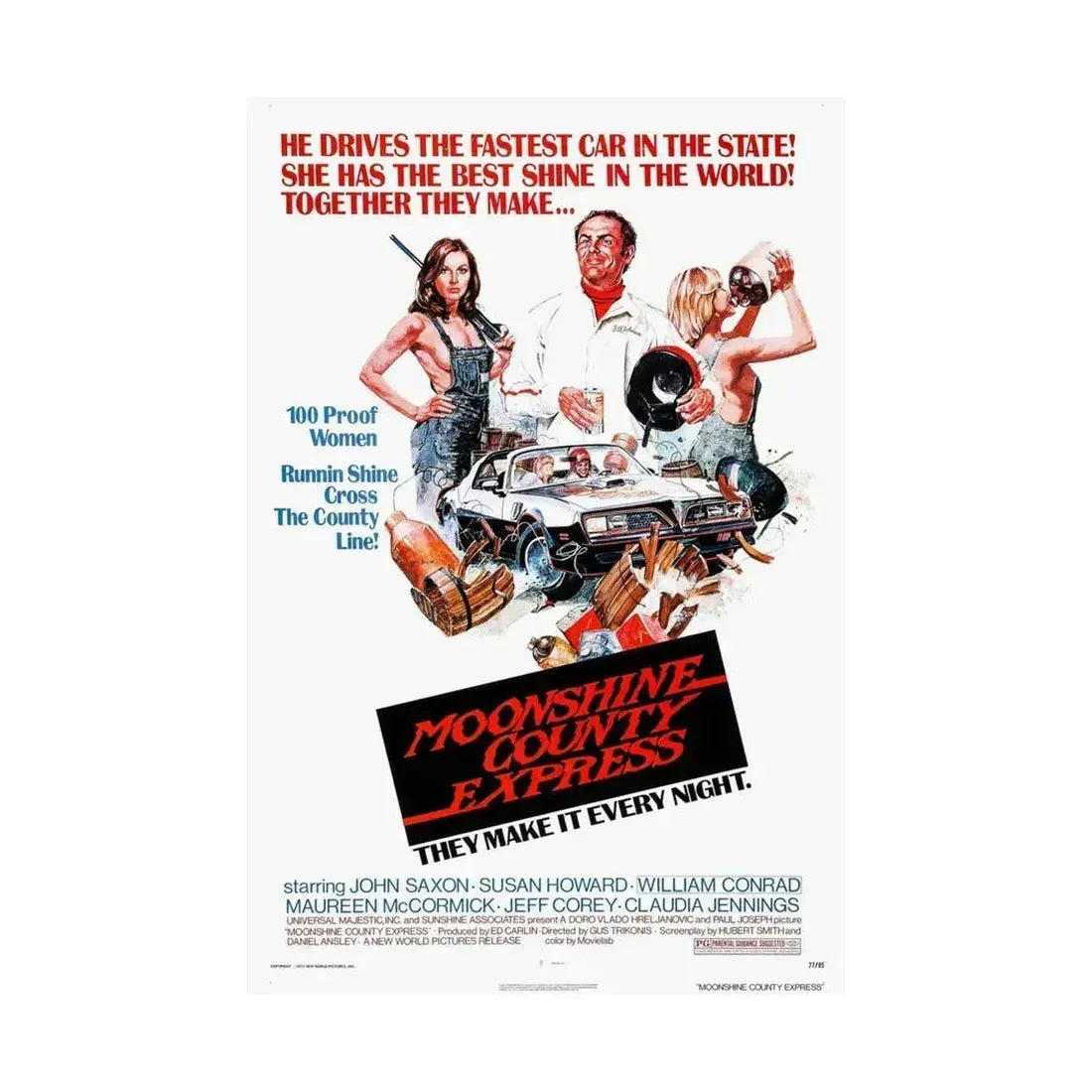 MOONSHINE COUNTY EXPRESS 1977 - Paper Movie Poster - The Sticker Space