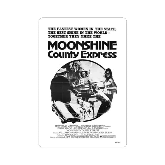 MOONSHINE COUNTY EXPRESS (2) 1977 Movie Poster - STICKER Vinyl Kiss-Cut Decal 2 Inch White - The Sticker Space