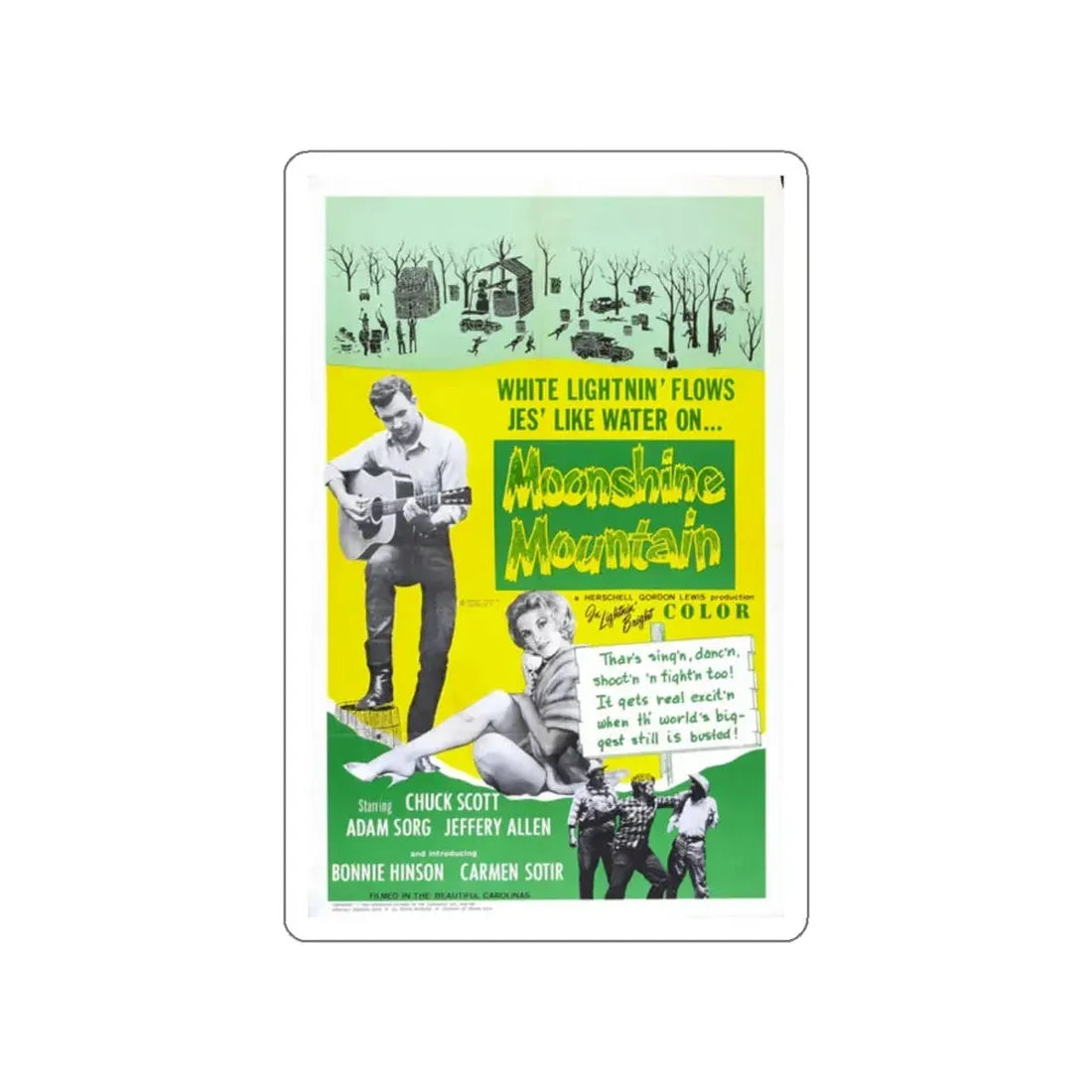 MOONSHINE MOUNTAIN 1964 Movie Poster STICKER Vinyl Die-Cut Decal 2 Inch - The Sticker Space