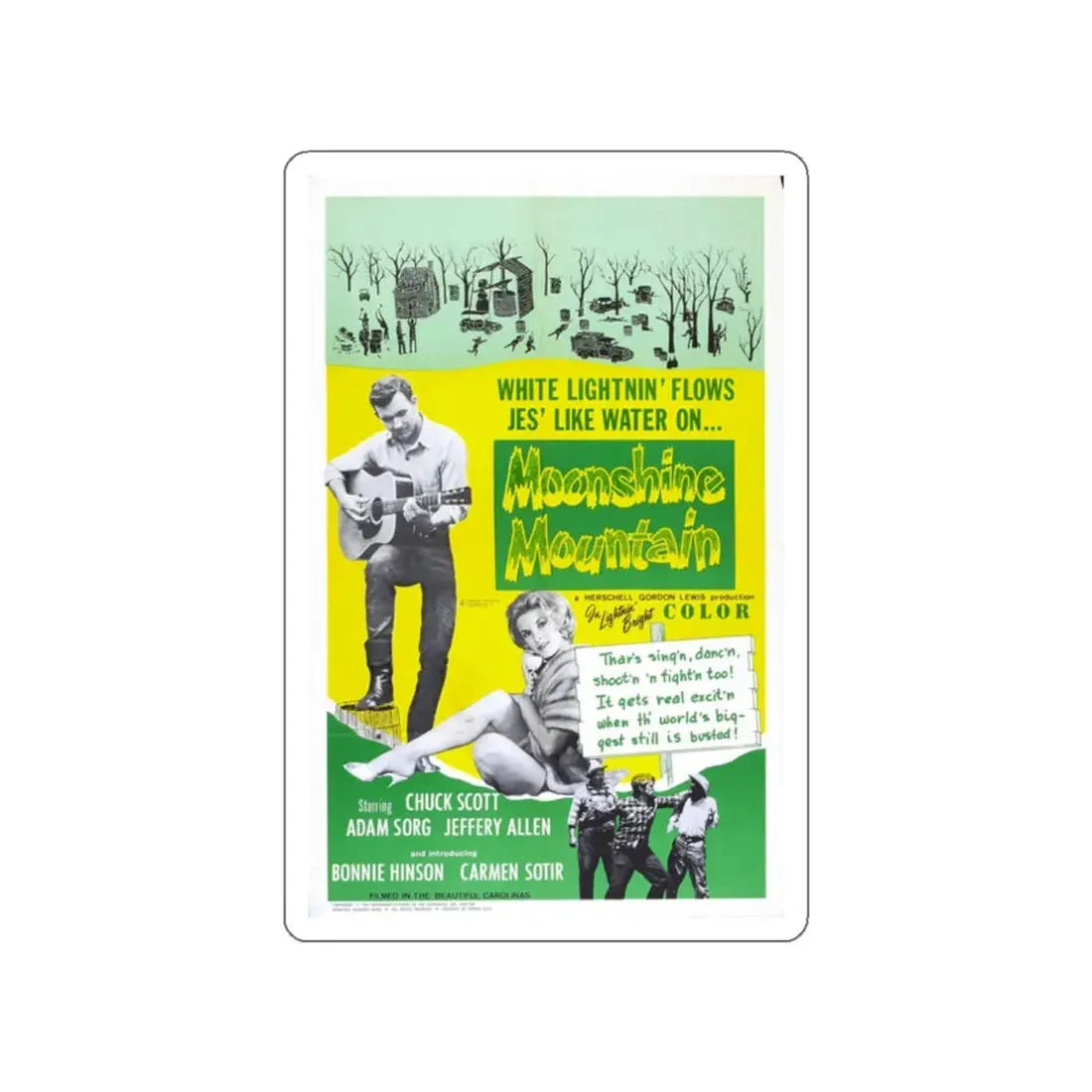 MOONSHINE MOUNTAIN 1964 Movie Poster STICKER Vinyl Die-Cut Decal - The Sticker Space
