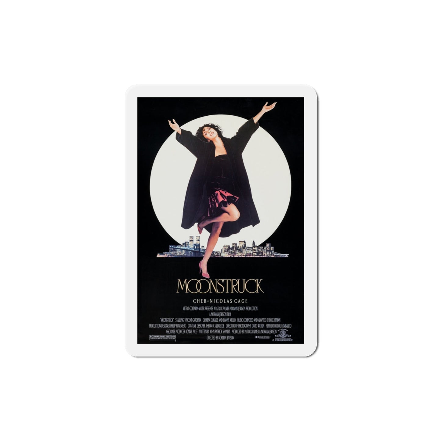 Moonstruck 1987 Movie Poster Die-Cut Magnet-3" x 3"-The Sticker Space