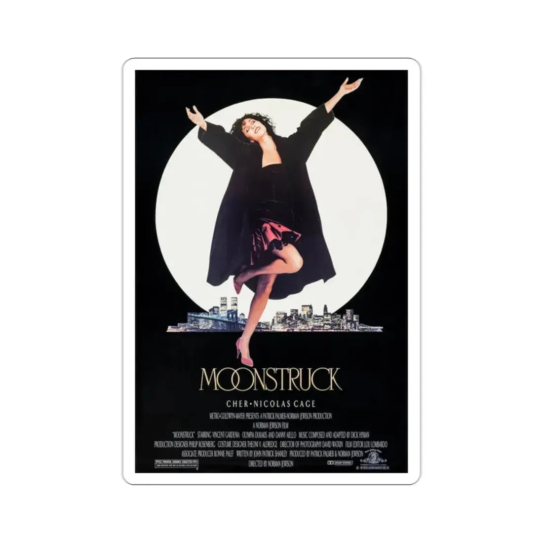 Moonstruck 1987 Movie Poster STICKER Vinyl Die-Cut Decal 2 Inch - The Sticker Space