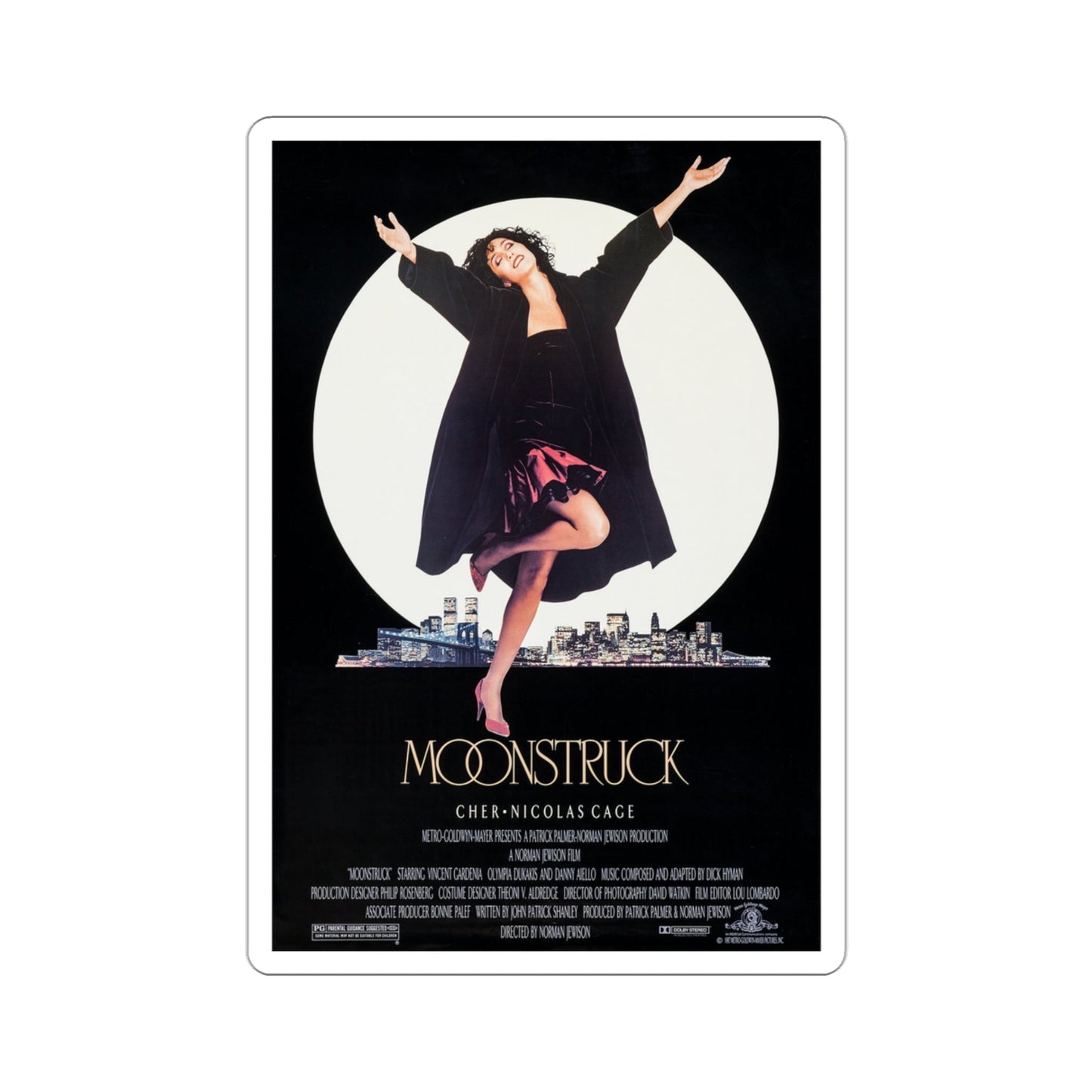 Moonstruck 1987 Movie Poster STICKER Vinyl Die-Cut Decal-3 Inch-The Sticker Space