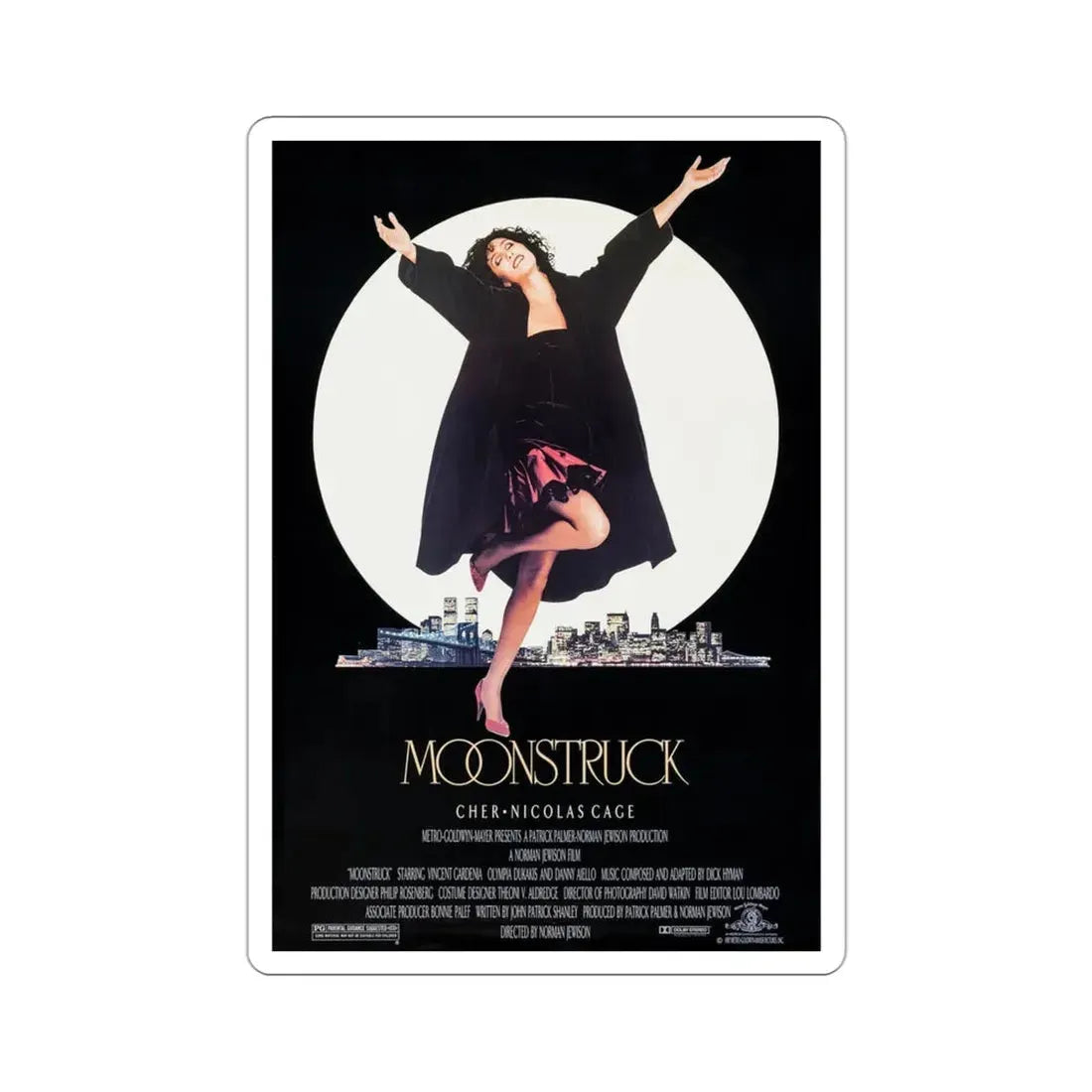 Moonstruck 1987 Movie Poster STICKER Vinyl Die-Cut Decal - The Sticker Space