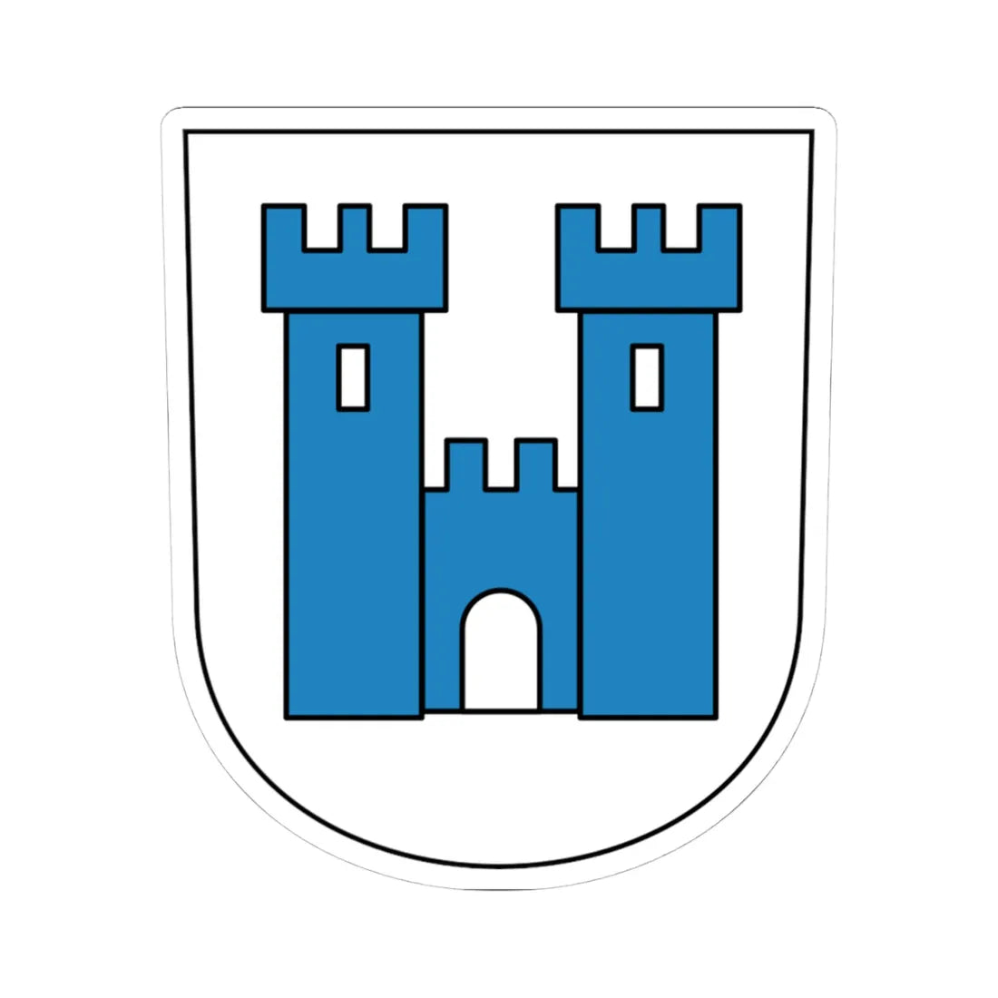 Moosburg coat of arms (Switzerland) (Coat of Arms) STICKER Vinyl Kiss-Cut Decal 4 Inch White - The Sticker Space