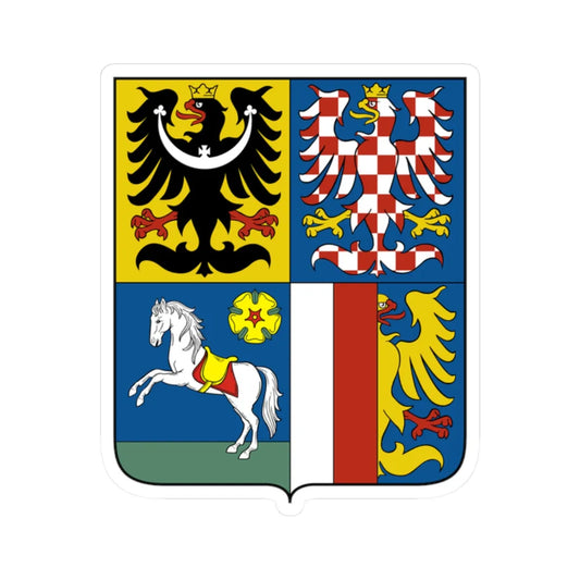 Moravian-Silesian Region CoA CZ (Czech Republic) (Coat of Arms) STICKER Vinyl Kiss-Cut Decal 2 Inch White - The Sticker Space