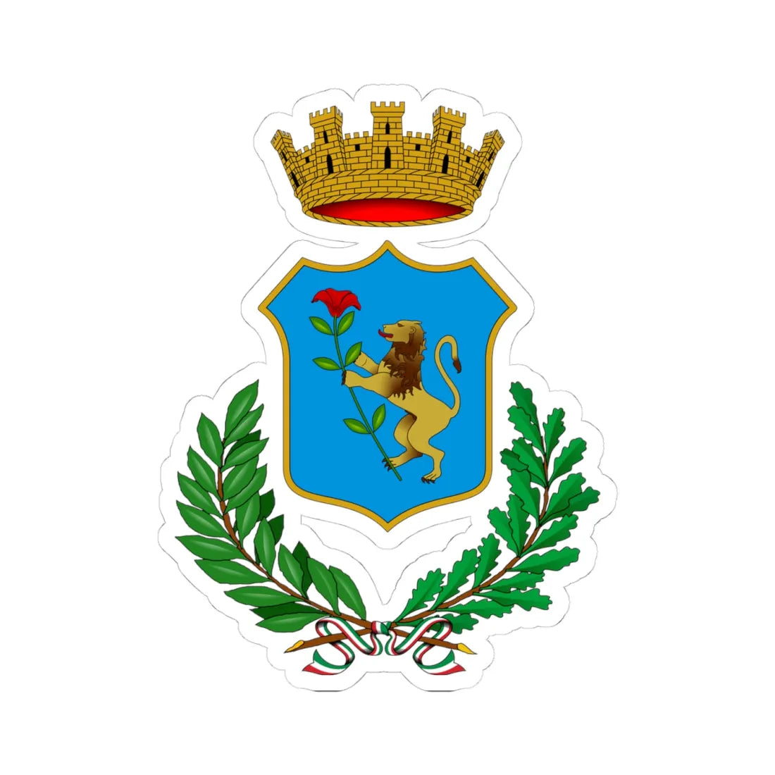 Morcone-Stemma (Italy) (Coat of Arms) STICKER Vinyl Kiss-Cut Decal 4 Inch White - The Sticker Space