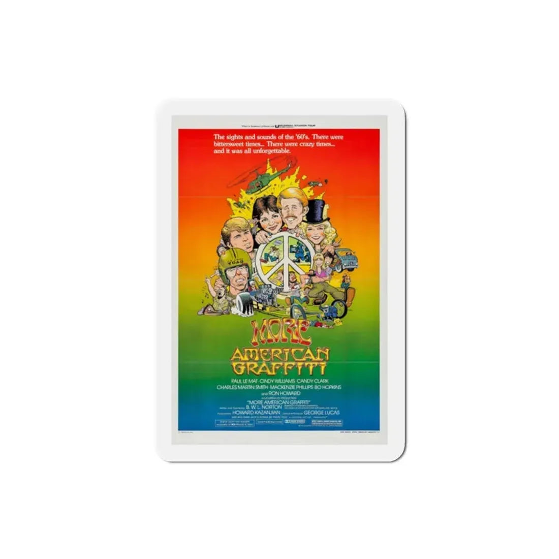 More American Graffiti 1979 Movie Poster Refrigerator Magnet 2 Inch - The Sticker Space