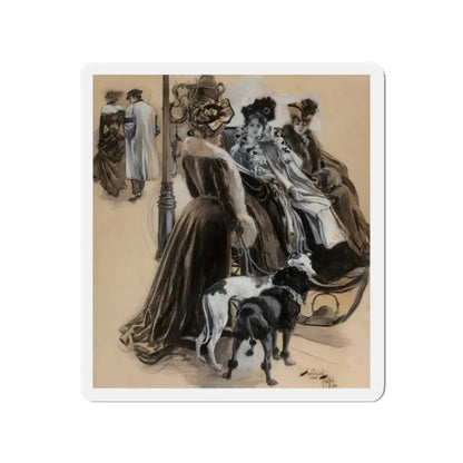 More Attractive, Life magazine interior illustration, February 13, 1902 (Magazine Illustration) Refrigerator Magnet 2 Inch - The Sticker Space