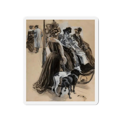 More Attractive, Life magazine interior illustration, February 13, 1902 (Magazine Illustration) Refrigerator Magnet 3 Inch - The Sticker Space