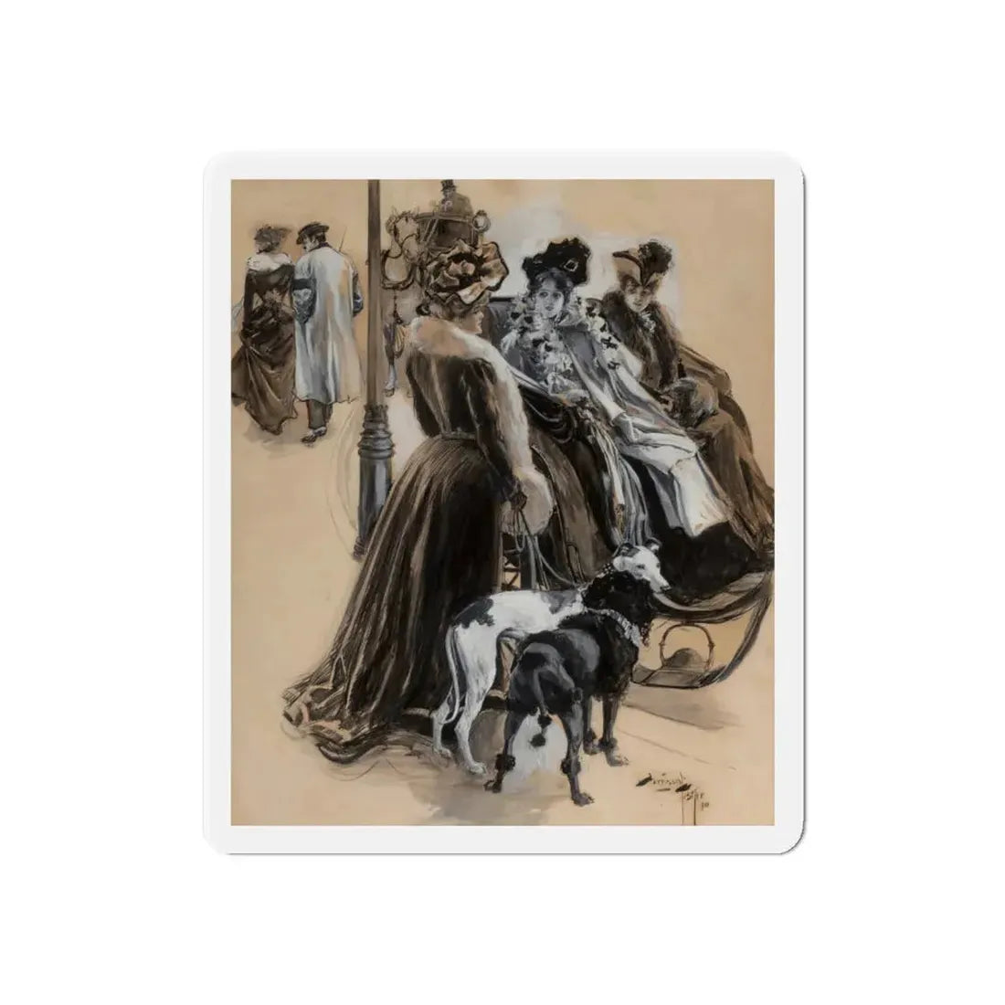 More Attractive, Life magazine interior illustration, February 13, 1902 (Magazine Illustration) Refrigerator Magnet 6 Inch - The Sticker Space