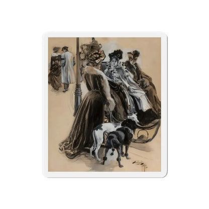 More Attractive, Life magazine interior illustration, February 13, 1902 (Magazine Illustration) Refrigerator Magnet 6 Inch - The Sticker Space