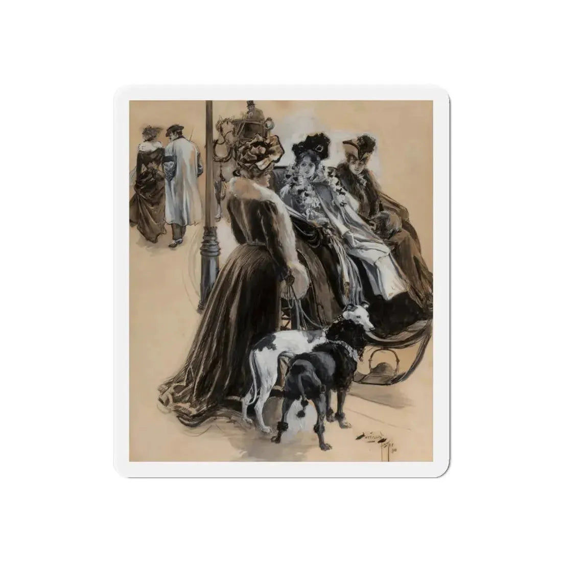 More Attractive, Life magazine interior illustration, February 13, 1902 (Magazine Illustration) Refrigerator Magnet - The Sticker Space