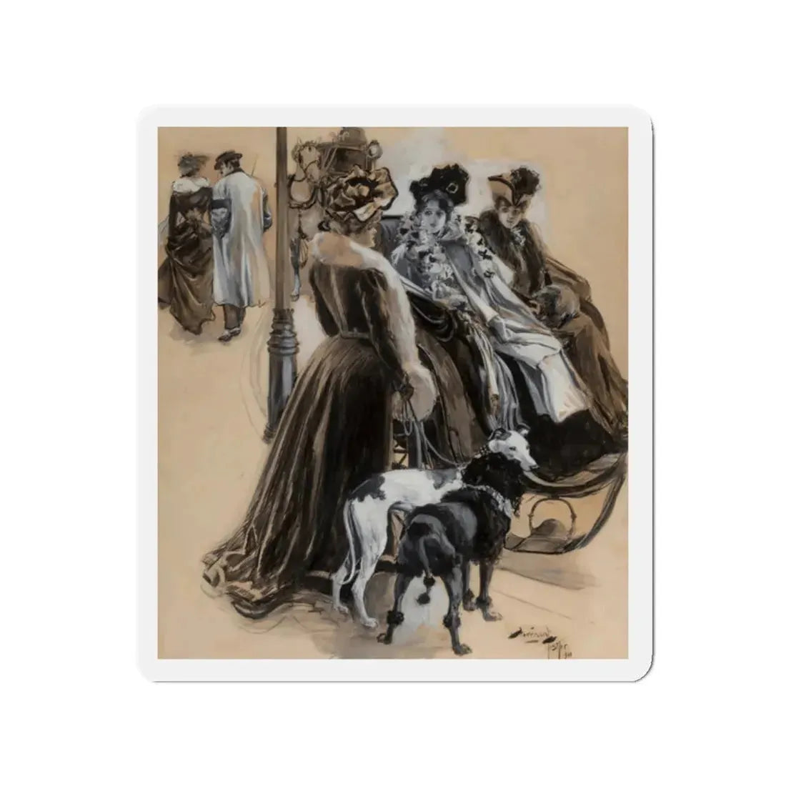 More Attractive, Life magazine interior illustration, February 13, 1902 (Magazine Illustration) Refrigerator Magnet - The Sticker Space