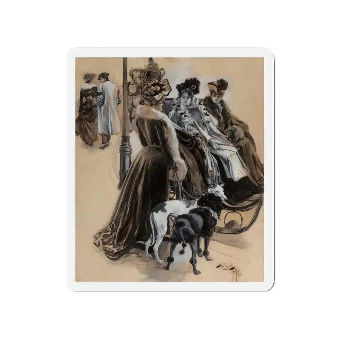 More Attractive, Life magazine interior illustration, February 13, 1902 (Magazine Illustration) Refrigerator Magnet - The Sticker Space