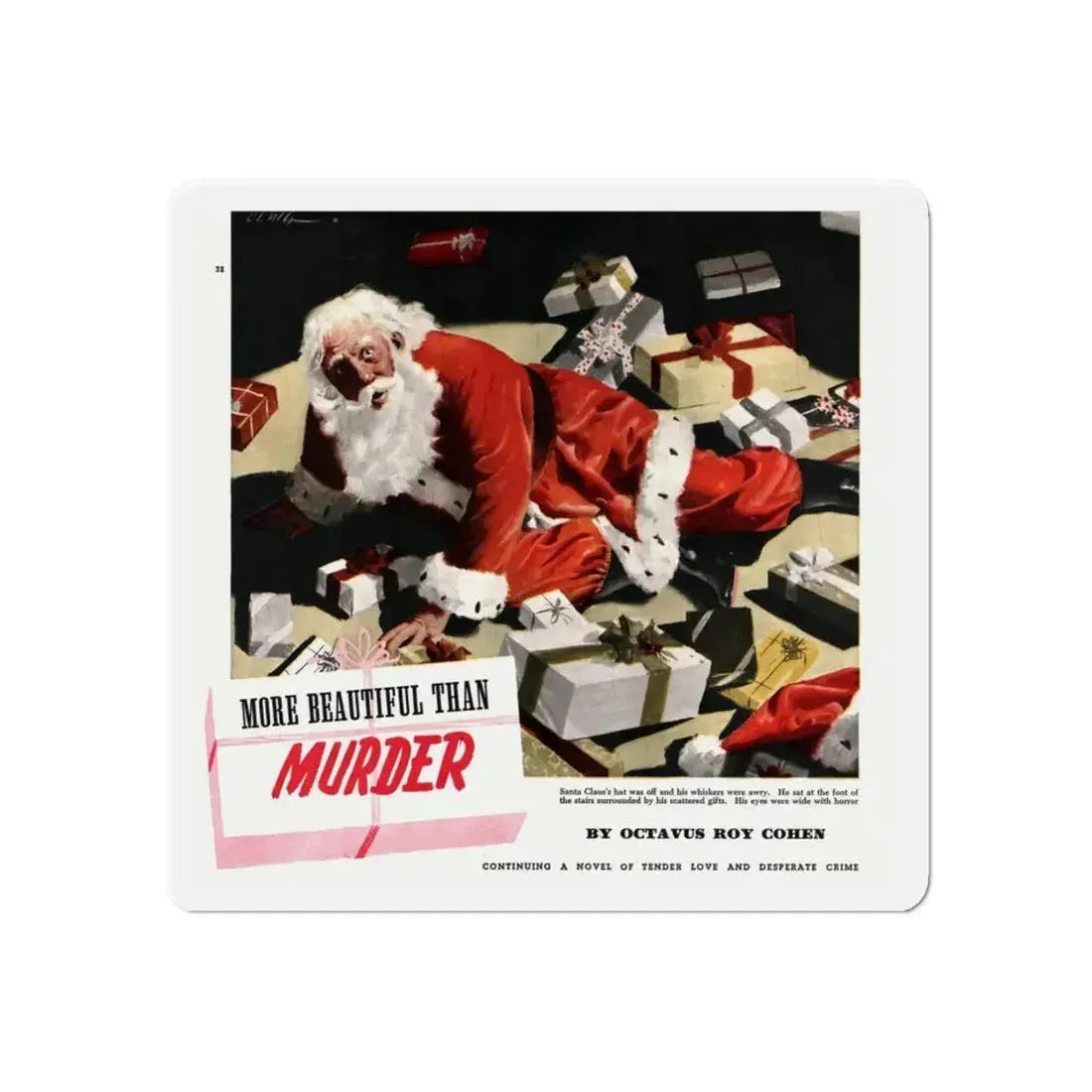 More Beautiful Than Murder, part 4, Collier's, July 31, 1948 (Magazine Illustration) Refrigerator Magnet 6 Inch - The Sticker Space