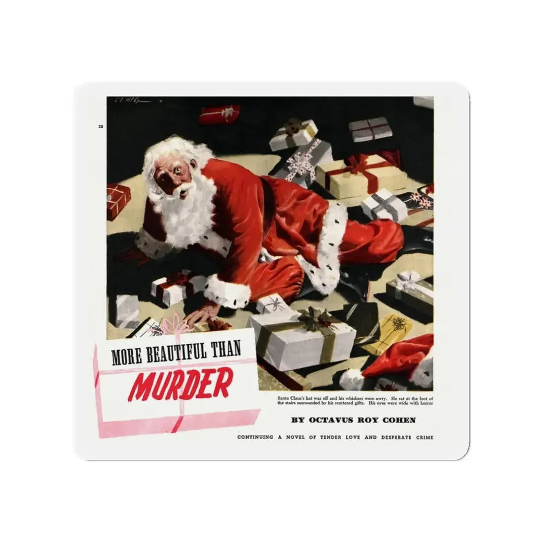 More Beautiful Than Murder, part 4, Collier's, July 31, 1948 (Magazine Illustration) Refrigerator Magnet - The Sticker Space