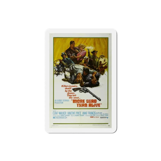 More Dead Than Alive 1968 Movie Poster Refrigerator Magnet 2 Inch - The Sticker Space