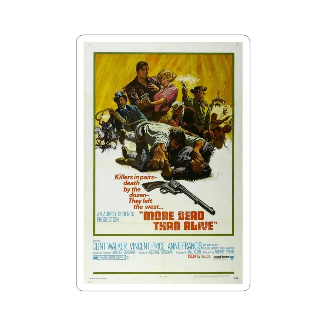 More Dead Than Alive 1968 Movie Poster STICKER Vinyl Die-Cut Decal - The Sticker Space