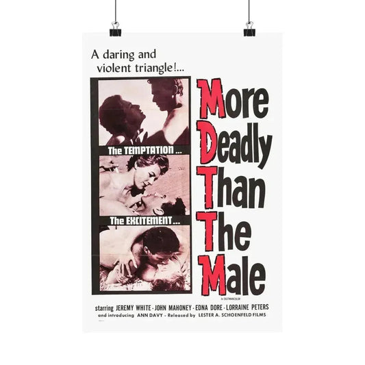 MORE DEADLY THAN THE MALE 1959 - Paper Movie Poster 12″ x 18″ Matte - The Sticker Space