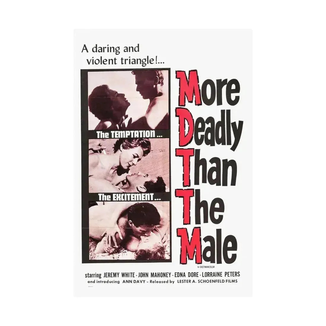 MORE DEADLY THAN THE MALE 1959 - Paper Movie Poster - The Sticker Space