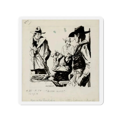 More Dust, Rider on Buckskin (Collins Wild West Club, 1957) (Magazine Illustration) Refrigerator Magnet 2 Inch - The Sticker Space