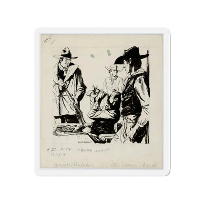 More Dust, Rider on Buckskin (Collins Wild West Club, 1957) (Magazine Illustration) Refrigerator Magnet 3 Inch - The Sticker Space