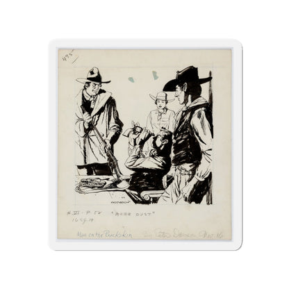 More Dust, Rider on Buckskin (Collins Wild West Club, 1957) (Magazine Illustration) Refrigerator Magnet-3" x 3"-The Sticker Space