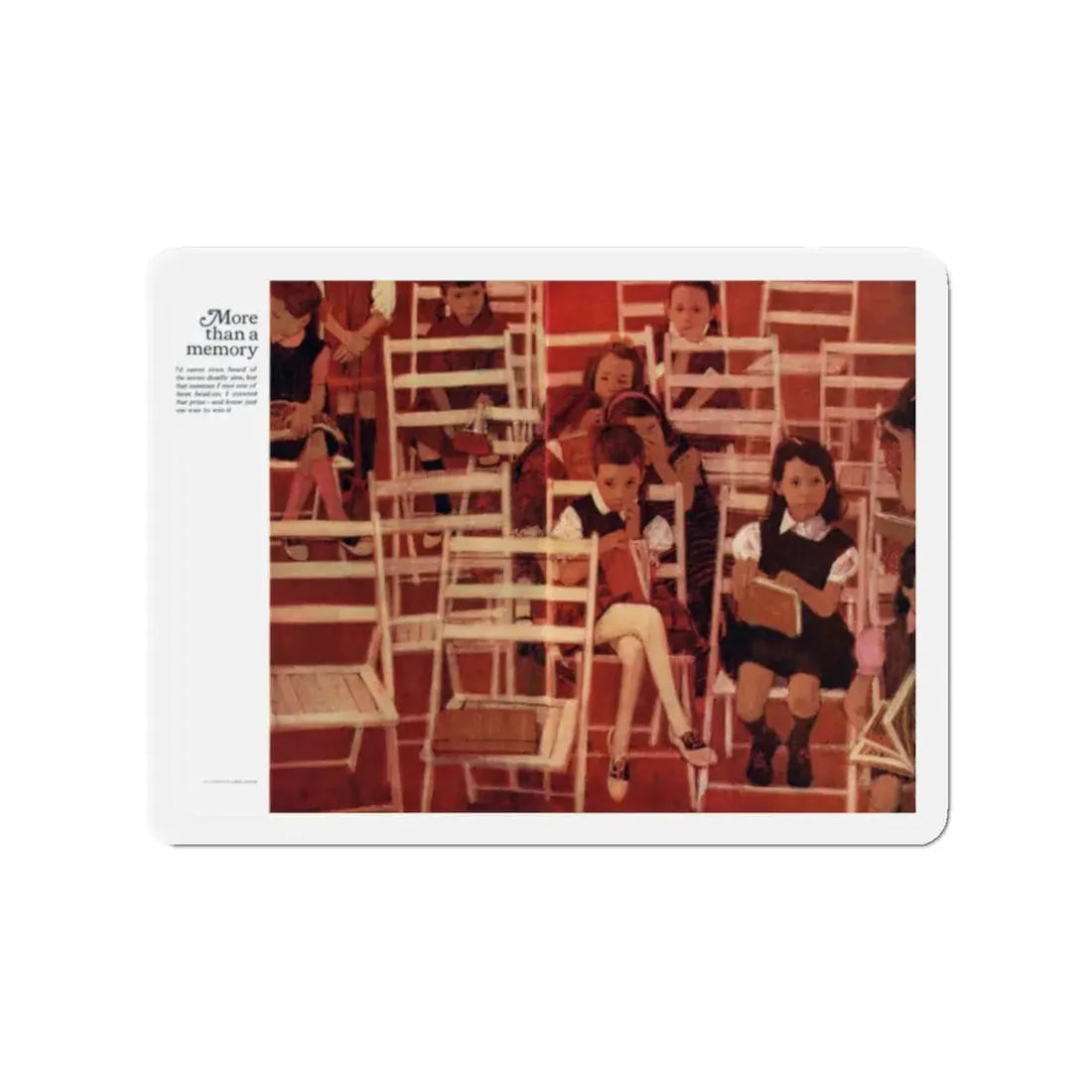 More Than a Memory, Redbook, June 1964 (Magazine Illustration) Refrigerator Magnet 2 Inch - The Sticker Space