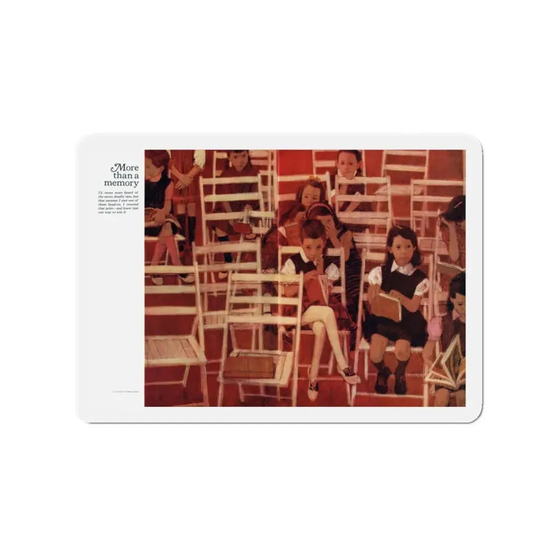 More Than a Memory, Redbook, June 1964 (Magazine Illustration) Refrigerator Magnet 3 Inch - The Sticker Space