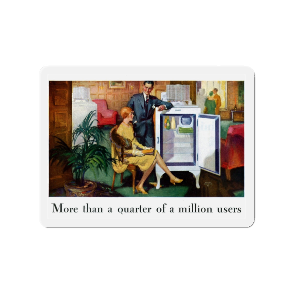 More than a quarter of a million users ad, June 1929 (Magazine Illustration) Refrigerator Magnet-2" x 2"-The Sticker Space