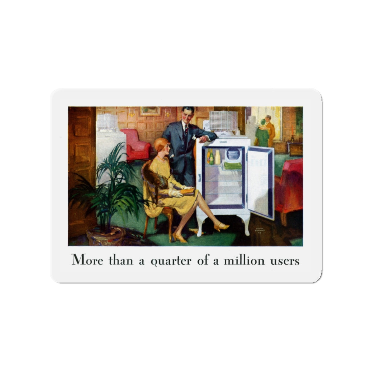 More than a quarter of a million users ad, June 1929 (Magazine Illustration) Refrigerator Magnet-3" x 3"-The Sticker Space