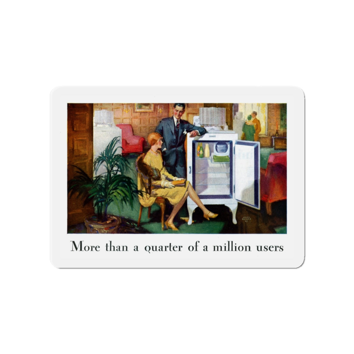 More than a quarter of a million users ad, June 1929 (Magazine Illustration) Refrigerator Magnet-4" x 4"-The Sticker Space