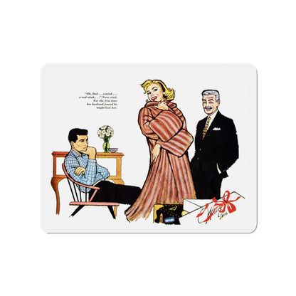 More Than Mink, Redbook illustration, January 1957 (Magazine Illustration) Refrigerator Magnet-3" x 3"-The Sticker Space