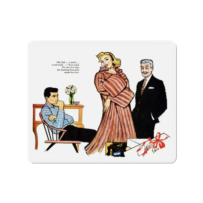 More Than Mink, Redbook illustration, January 1957 (Magazine Illustration) Refrigerator Magnet - The Sticker Space