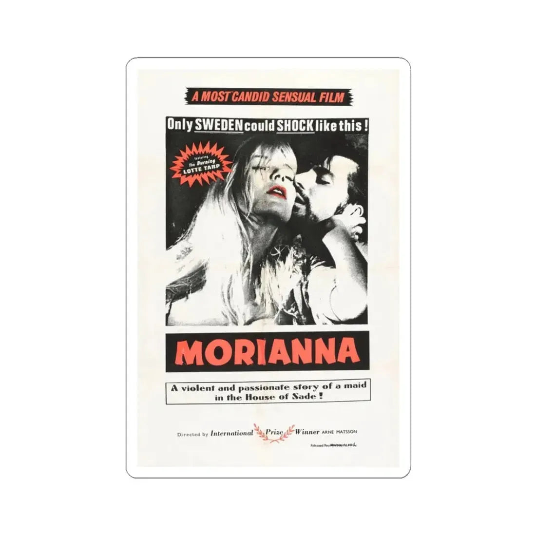 MORIANNA 1965 Movie Poster - STICKER Vinyl Kiss-Cut Decal 3 Inch White - The Sticker Space