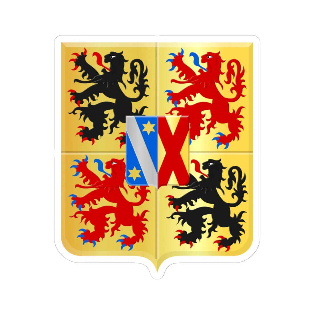 Morlanwelz wapen (Belgium) (Coat of Arms) STICKER Vinyl Kiss-Cut Decal 4 Inch White - The Sticker Space