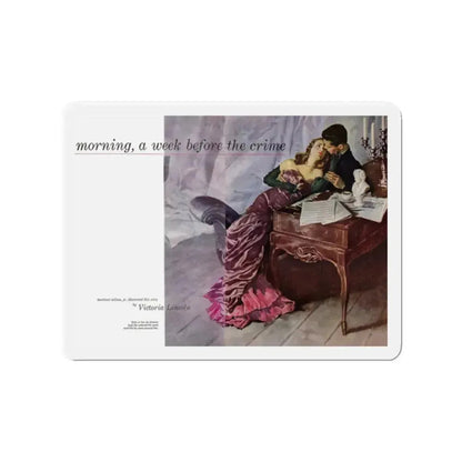 Morning, a Week Before the Crime, Cosmopolitan, May 1947 (Magazine Illustration) Refrigerator Magnet 2 Inch Die-Cut - The Sticker Space