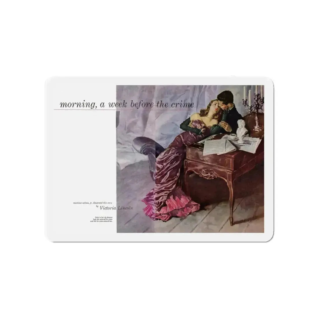 Morning, a Week Before the Crime, Cosmopolitan, May 1947 (Magazine Illustration) Refrigerator Magnet 4 Inch Die-Cut - The Sticker Space