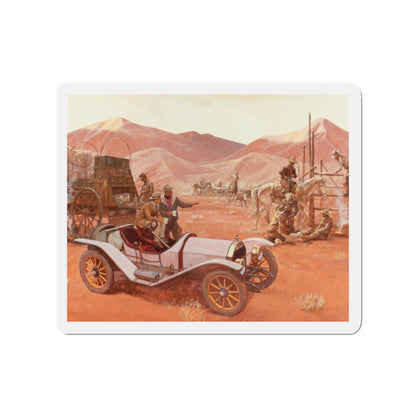 Morning Coffee, 1912 Moon Raceabout, Great Moments in Early American Motoring, 1971 (Magazine Illustration) Refrigerator Magnet-2" x 2"-The Sticker Space