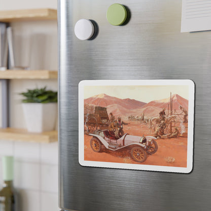 Morning Coffee, 1912 Moon Raceabout, Great Moments in Early American Motoring, 1971 (Magazine Illustration) Refrigerator Magnet-The Sticker Space