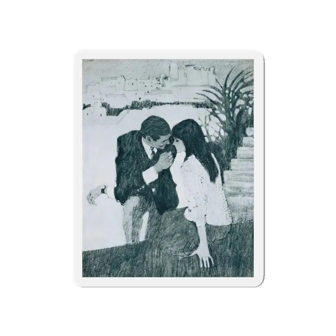 Morning Music by Rosamunde Pilcher, Woman And Home magazine, 1968 (Magazine Illustration) Refrigerator Magnet - The Sticker Space