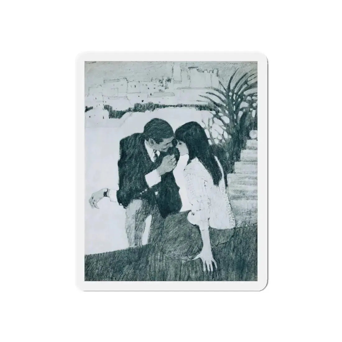 Morning Music by Rosamunde Pilcher, Woman And Home magazine, 1968 (Magazine Illustration) Refrigerator Magnet - The Sticker Space