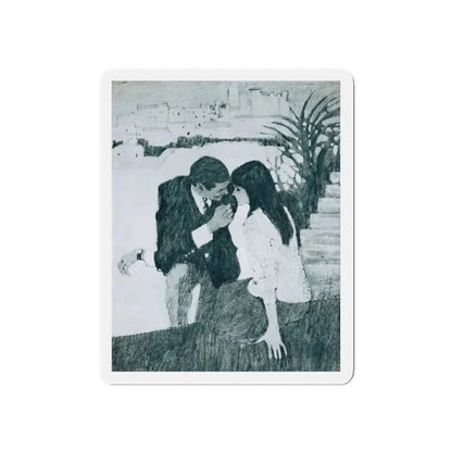 Morning Music by Rosamunde Pilcher, Woman And Home magazine, 1968 (Magazine Illustration) Refrigerator Magnet - The Sticker Space