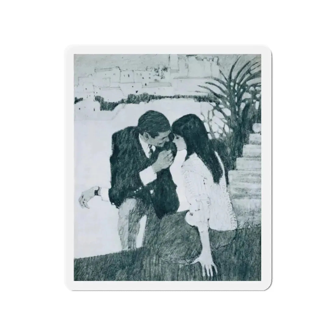 Morning Music by Rosamunde Pilcher, Woman And Home magazine, 1968 (Magazine Illustration) Refrigerator Magnet - The Sticker Space