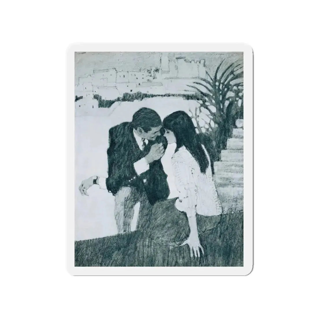 Morning Music by Rosamunde Pilcher, Woman And Home magazine, 1968 (Magazine Illustration) Refrigerator Magnet - The Sticker Space