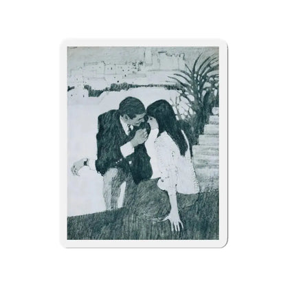 Morning Music by Rosamunde Pilcher, Woman And Home magazine, 1968 (Magazine Illustration) Refrigerator Magnet - The Sticker Space