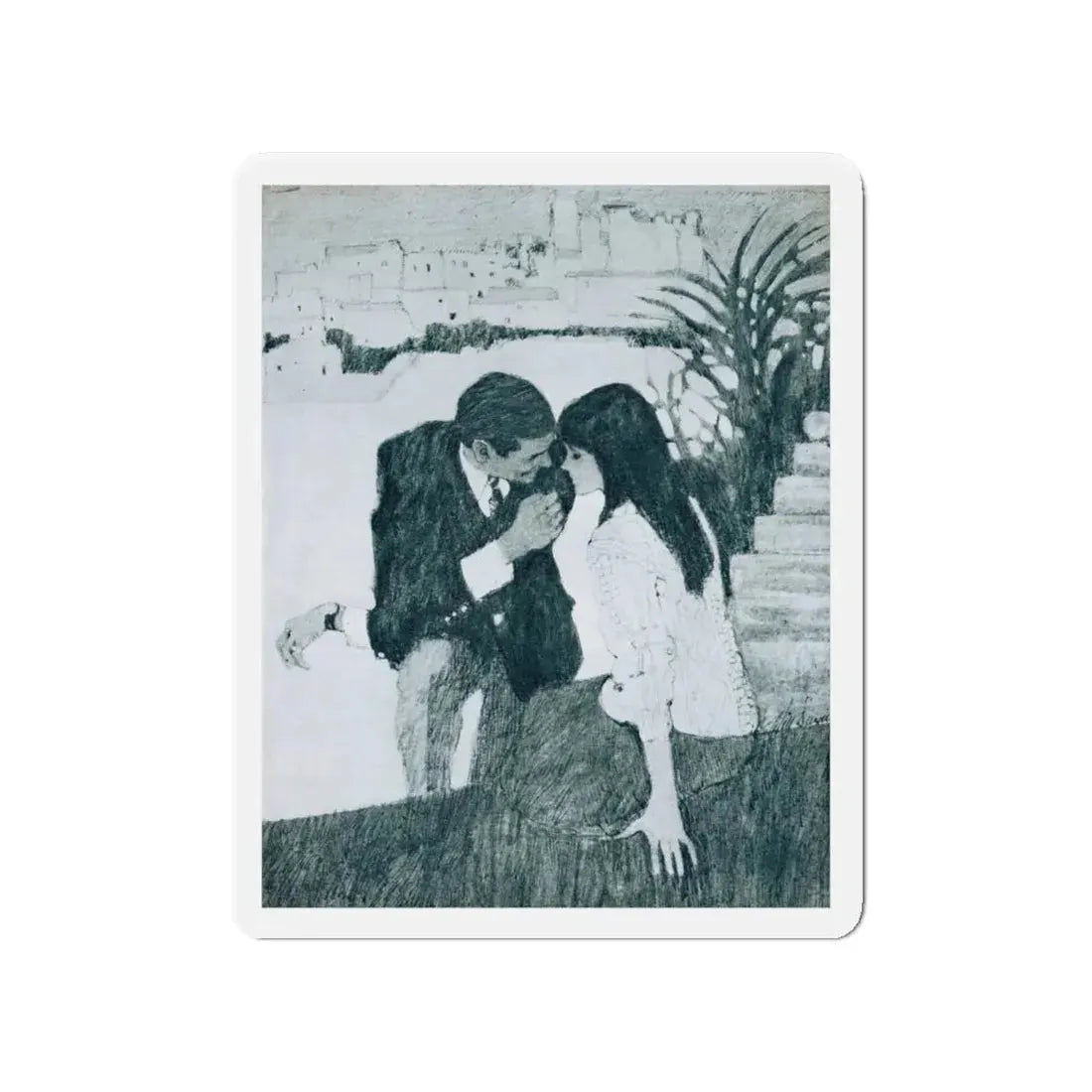 Morning Music by Rosamunde Pilcher, Woman And Home magazine, 1968 (Magazine Illustration) Refrigerator Magnet - The Sticker Space