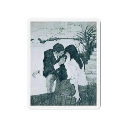 Morning Music by Rosamunde Pilcher, Woman And Home magazine, 1968 (Magazine Illustration) Refrigerator Magnet - The Sticker Space